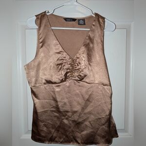George Bronze Satin Sleeveless Top